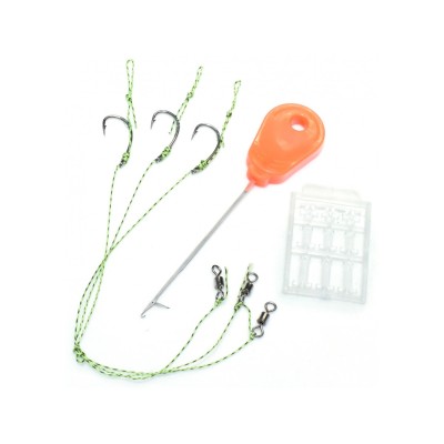 Przypony karpiowe zestaw igła + stopery/3 szt/ nr 6