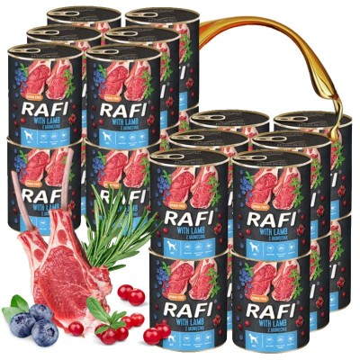 Karma dla psa RAFI jagnięcina ,borówkai żurawina 800g DOLINA NOTECI