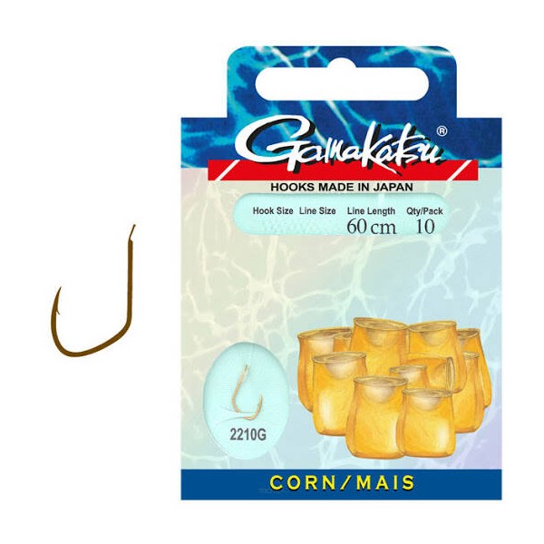 Gamakatsu Haki z Przyp. Kukurydza 2210G r.8/0.22mm/60cm/10szt