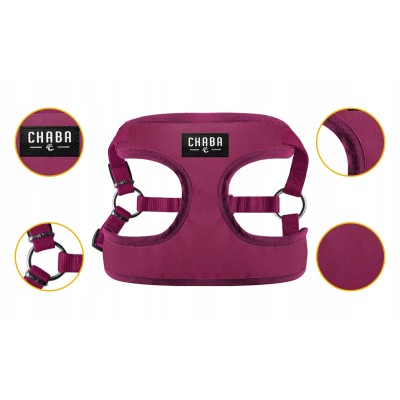 Szelki comfort fresh classic #L bordowe CHABA