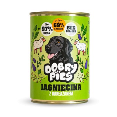 DOBRY PIES karma jagnięcina z bakłażanem 400g