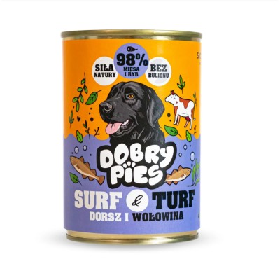 DOBRY PIES karma dorsz i wołowina 400g