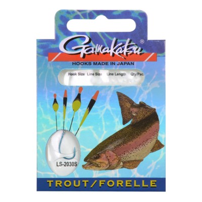 Gamakatsu Haki z Przyp. Trout 2030S r.4/0.24mm/60cm/10 szt.