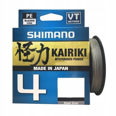Shimano Plecionka Kairiki 4 - 0,190mm/150m 11,6kg Steel Gray