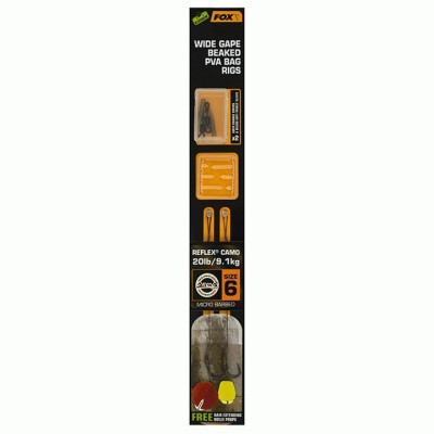 Fox Przypony Wide Gape Beaked PVA Rig 20lb #6