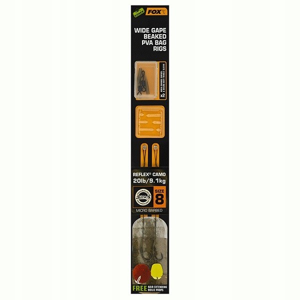 Fox Przypony Wide Gape Beaked PVA Rig 25lb #8