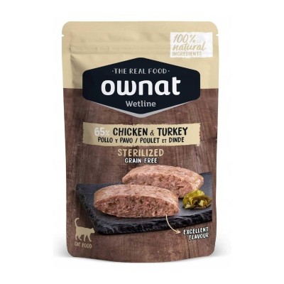 Ownat wetfood cat sterylized kurczak i indyk w rosole 85g CERTECH