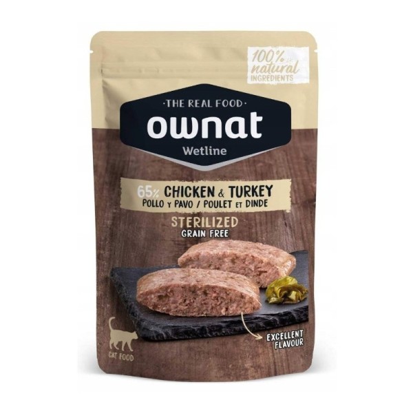 Ownat wetfood cat sterylized kurczak i indyk w rosole 85g CERTECH