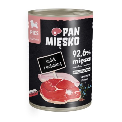 Karma mokra dla psa 400g indyk z wołowiną PAN MIĘSKO