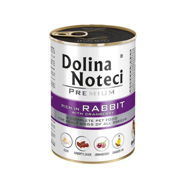 Karma dla psa królik z żurawiną  400g DOLINA NOTECI