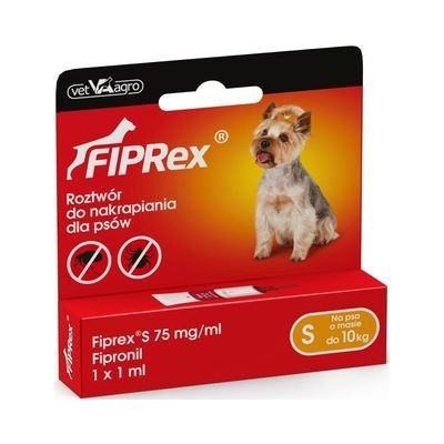 Krople przeciw pchłom i kleszczom dla psa do 10kg  1ml FIPREX