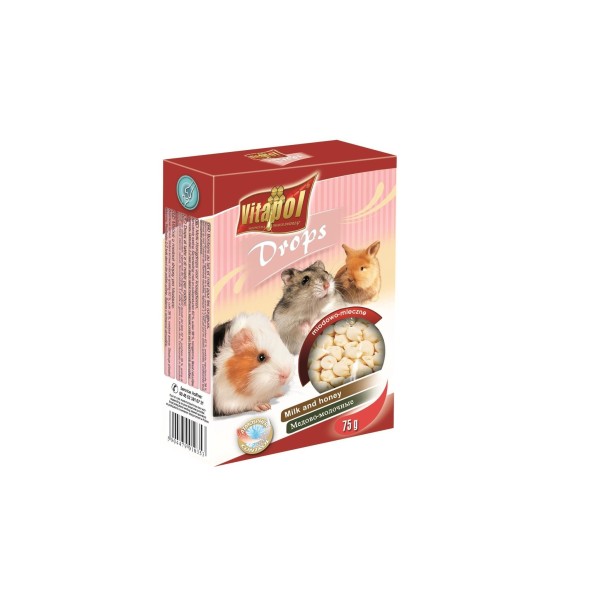 Dropsy dla gryzoni 75g - mleczno-miodowe VITAPOL