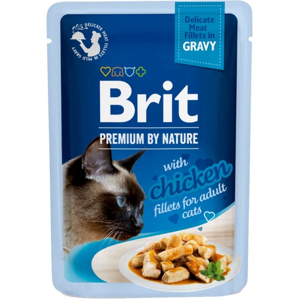 BRIT PREMIUM saszetka dla kota sos filet z kurczaka 100g