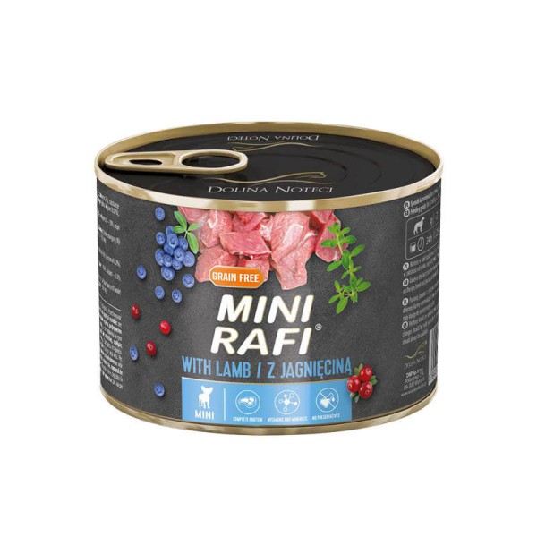 Karma dla psa MINI RAFI z jagnięciną 185g DOLINA NOTECI