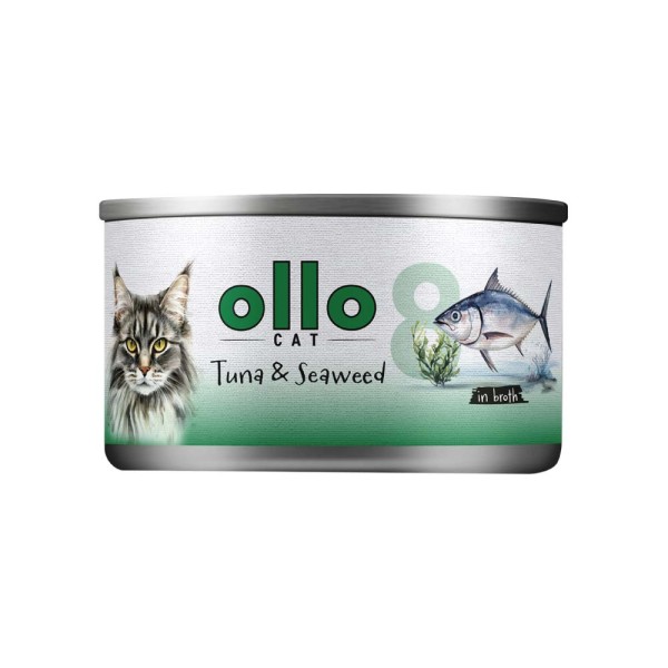 Ollo Karma Mokra dla Kota nr 8 - Tuńczyk z Wodorostami, 70g - Naturalne Odżywienie i Smak dla Kocich Smakoszy