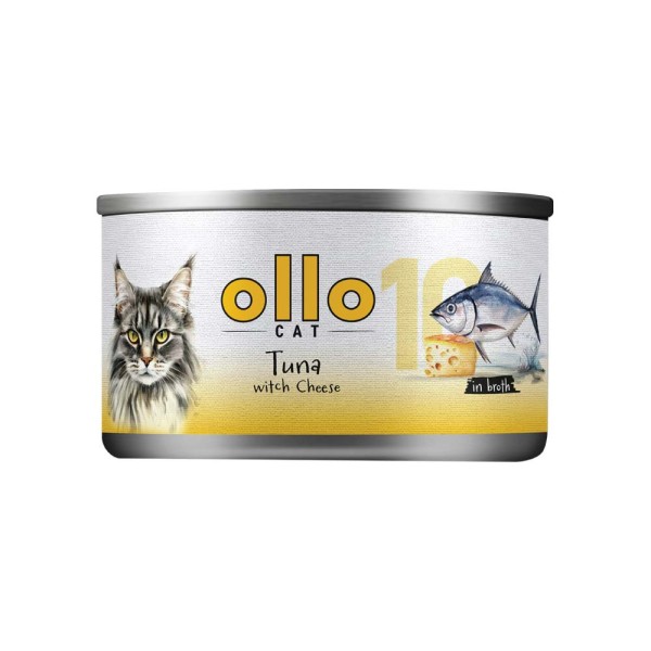 OLLO CAT nr 10 Tuńczyk w sosie serowym, puszka 70g - wysokiej jakości karma dla kotów