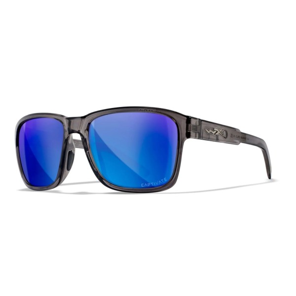 WileyX Okulary Trek Captivate Polarized Blue Mirror Smoke Grey Gloss Crystal Dark Grey Frame
