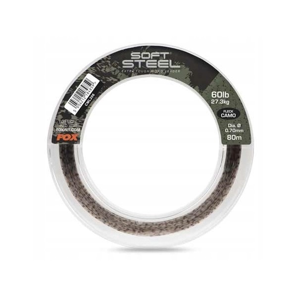 Fox Soft Steel Fleck Camo Leader 0,70mm//27,3kg//80m