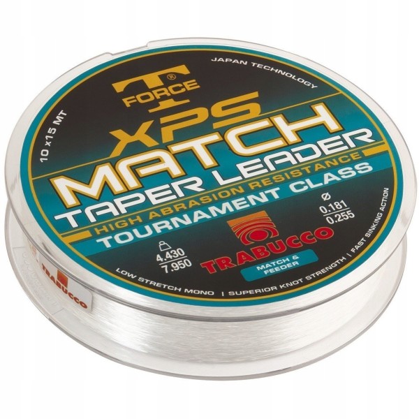 Trabucco Żyłka XPS Match Taper Leader 0,181-0,255/10x15m