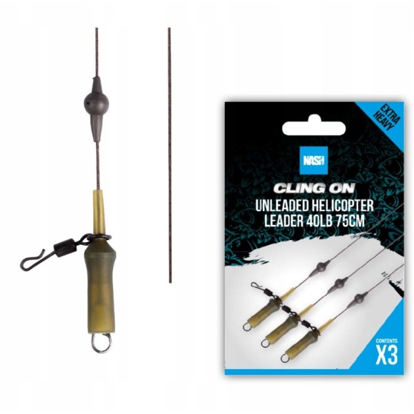 Nash Przypon Cling On Unleaded Helicopter Leader 40lb/75cm/3szt.