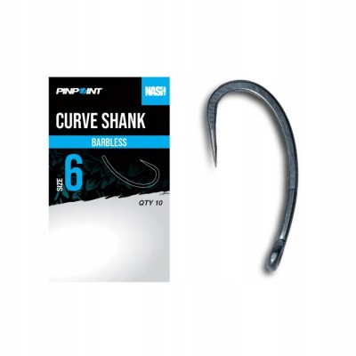 Nash Haki Curve Shank nr.6/10szt Barbless