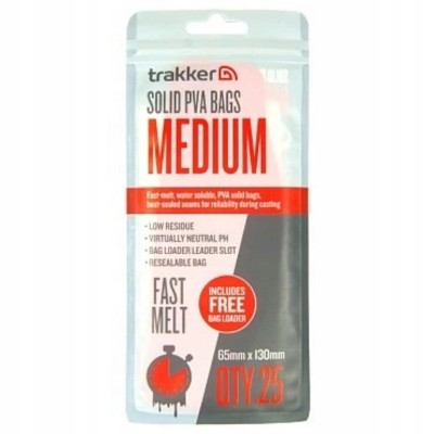 Trakker Worki Pva Solid Bags Medium 130x65mm