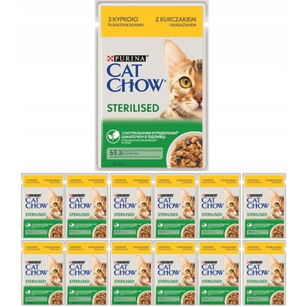 Purina Cat Chow sterylised kurczak sos 85g