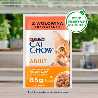 Purina Cat Chow saszetka dla kota-wołowina 85g ADULT