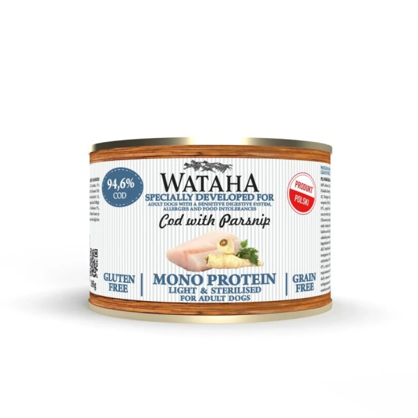 WATAHA Mono Light & sterilised protein pies dorsz z pasterniakiem 185g