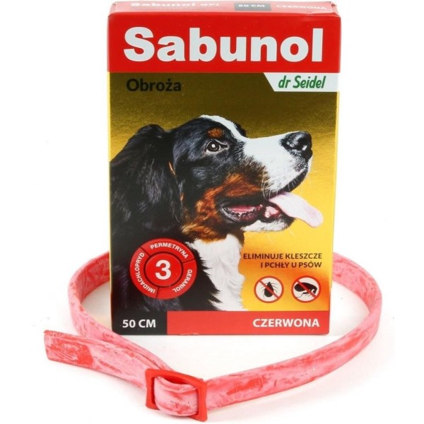 SABUNOL obroża 50cm dla psa /czerwona/