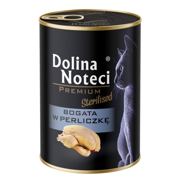 Karma dla kota premium bogata w perliczkę sterylised 400g DOLINA NOTECI