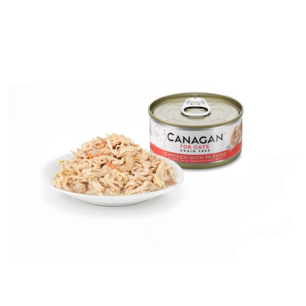 CANAGAN mokra karma dla kota Chicken with prawns/krewetka/ 75g