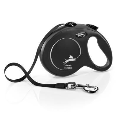 Smycz classic tasma L 5m czarna FLEXI