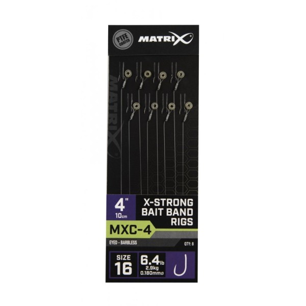 Matrix MXC-4 X-Strong Bait Band Rigs 16//0.18mm/10cm/8szt