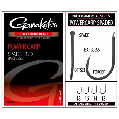 Gamakatsu Power Carp Spade End Barbless #16 10szt