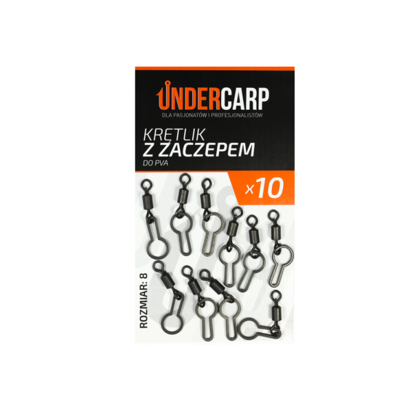 UnderCarp Krętlik Karpiowy z Zaczepem do Pva nr.8/10szt.