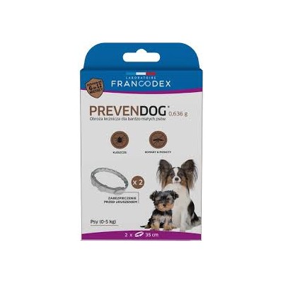 Obroża na kleszcze PREVENDOG 35cm dla psów do 5kg FRANCODEX