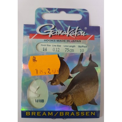 Gamakatsu Haki z Przyp. Feeder 1810B r.14/0.12mm/75cm/10 szt.