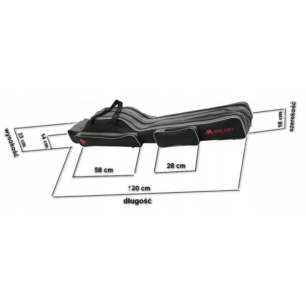 Mikado Pokrowiec 3-kom 130cm/Czarny
