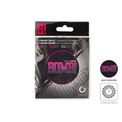 Przypon tytanowy z krętlikiem i agrafką Delphin BOMB! 20kg/ 45cm/ 2szt