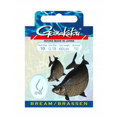 Gamakatsu Haki z Przyp. Leszcz 2210S r.6/0.20mm/60cm/10 szt.