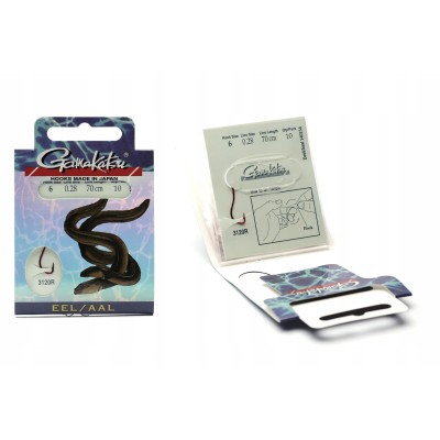 Gamakatsu Haki z Przyp. Węgorz 3120R r.6/0.28mm/70cm/10 szt.