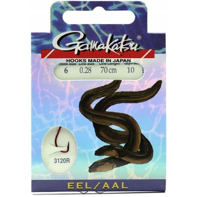 Gamakatsu Haki z Przyp. Węgorz 3120R r.6/0.28mm/70cm/10 szt.