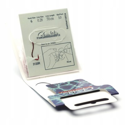 Gamakatsu Haki z Przyp. Węgorz 3120R r.6/0.28mm/70cm/10 szt.