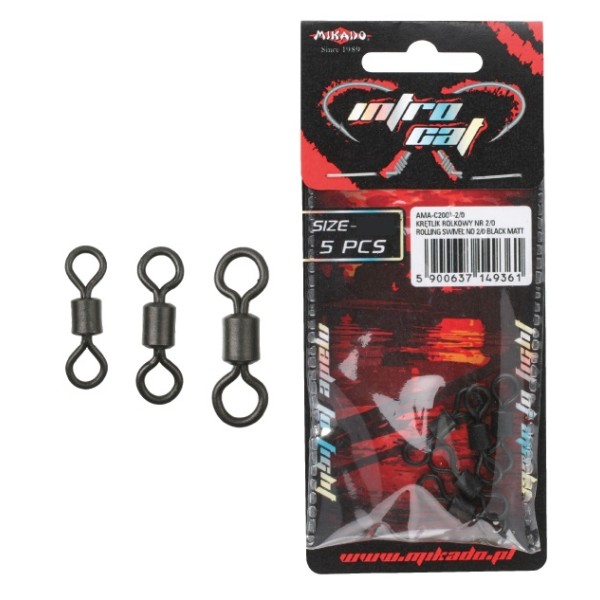 Mikado Krętlik Rolkowy 3/0 Czarny Mat/5szt