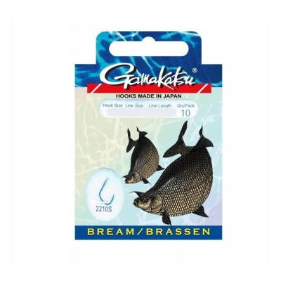 Gamakatsu Haki z Przyp. Leszcz 2210S r.4/0.22mm/60cm/10 szt.