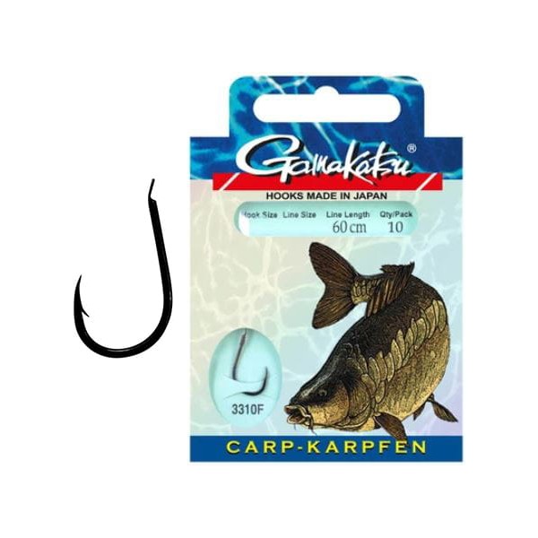 Gamakatsu Haki z Przyp. Karp 3310F r.8/0.25mm/60cm/10 szt.
