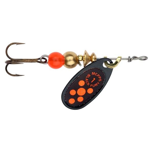 Mepps Black Fury Czarny/Czerwone Kropki r.1