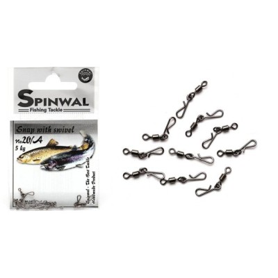 Spinwal Agrafka #20A z krętlikiem 5kg/10szt