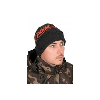Fox Czapka Beanie Black&Orange